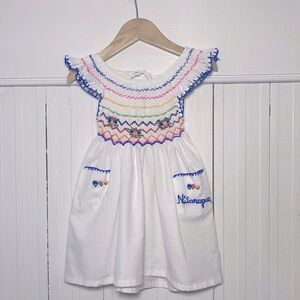 HANDMADE EUC Multicolor Smocked Nicaragua Vacation Dress